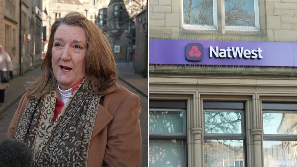 Sarah Dines and Bakewell's NatWest branch