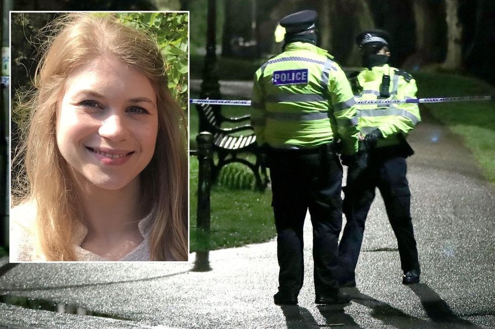 Sarah Everard alongside two police officers