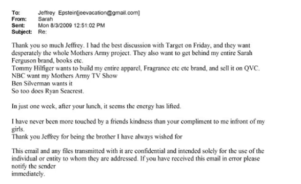 Sarah Ferguson E-Mail