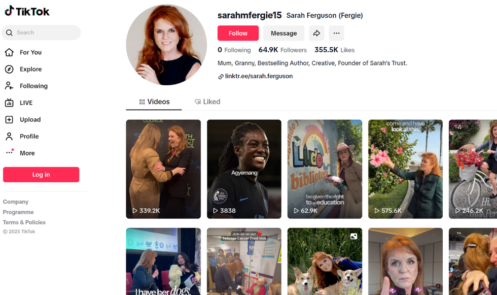 Sarah Ferguson TikTok profile