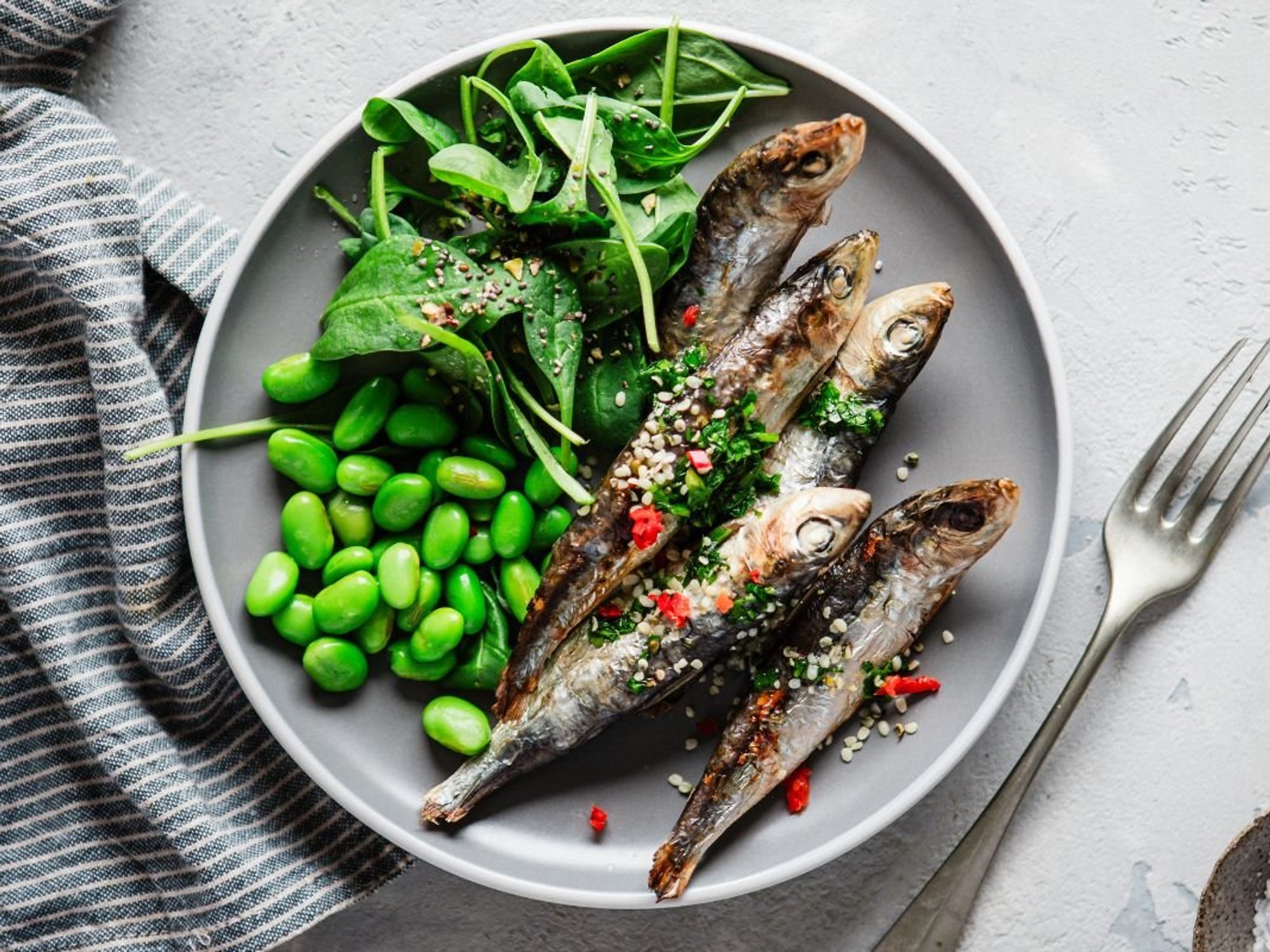 SARDINES AND EDAMAME