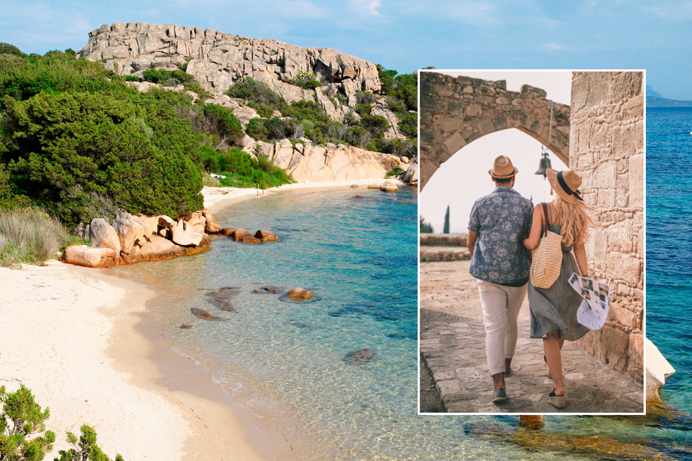 Sardinia beach / people in Italy streets