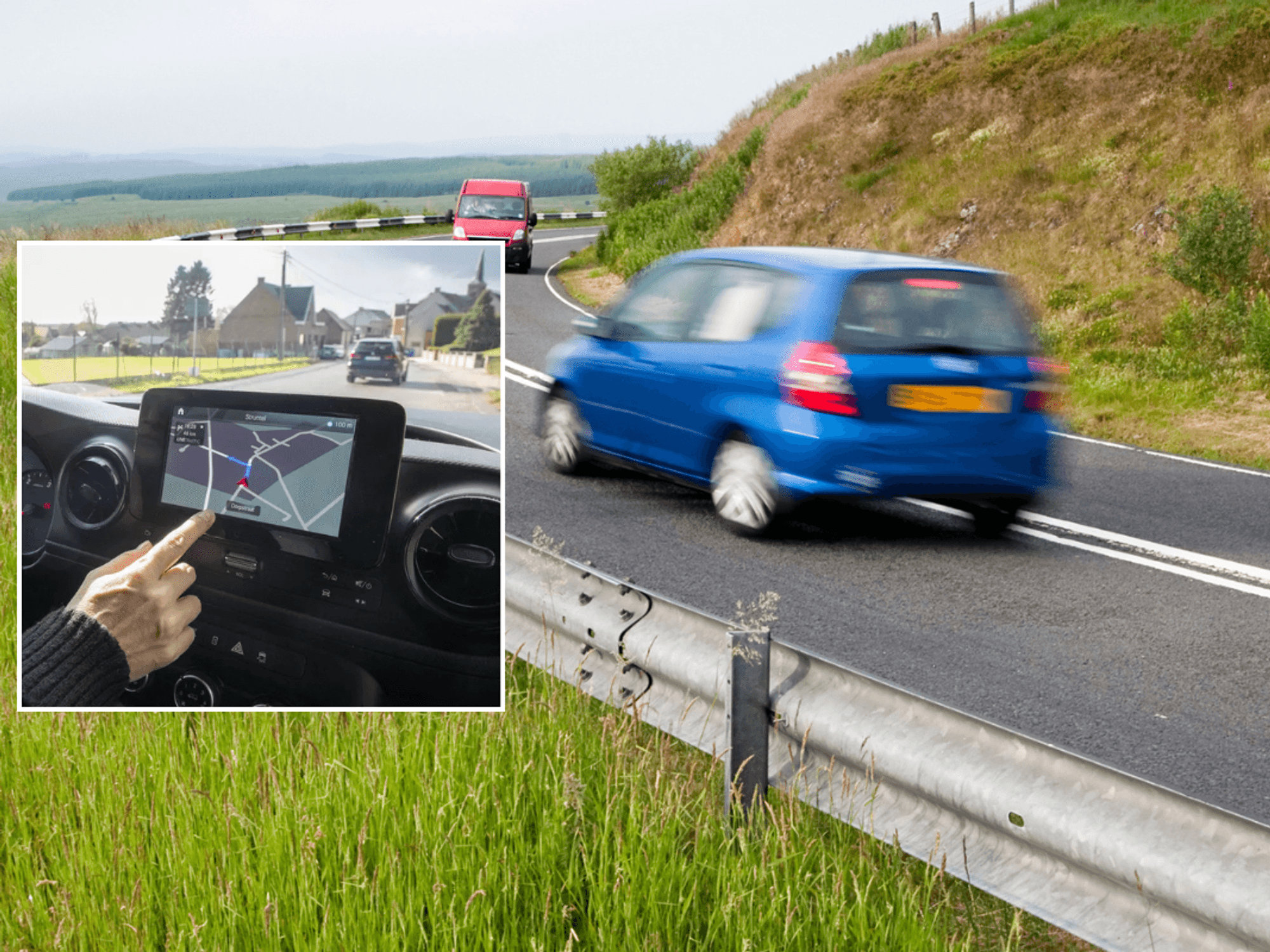 Sat nav and country road