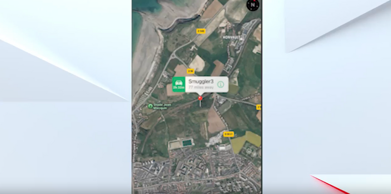 Satellite image of the smuggler's location