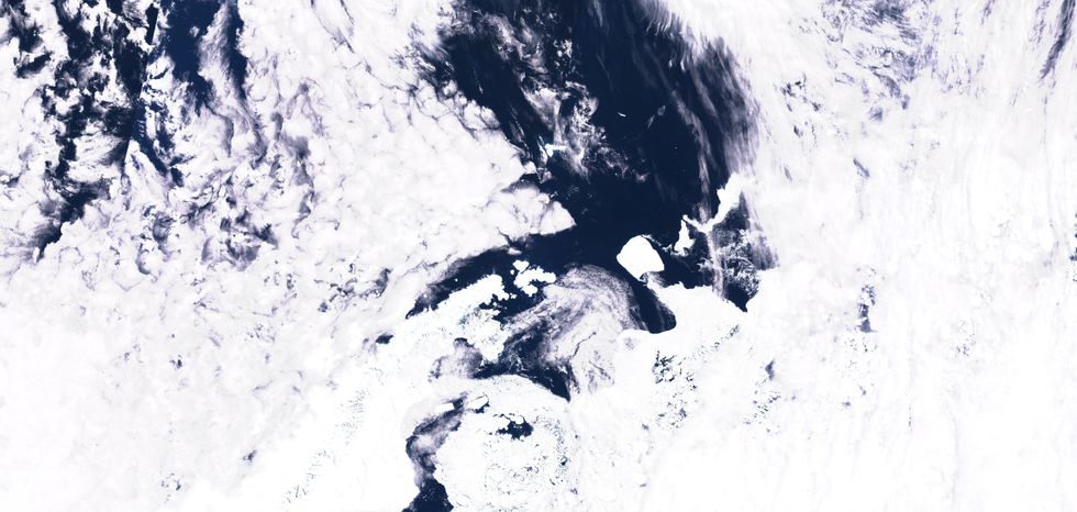 Satellite imagery of the iceberg