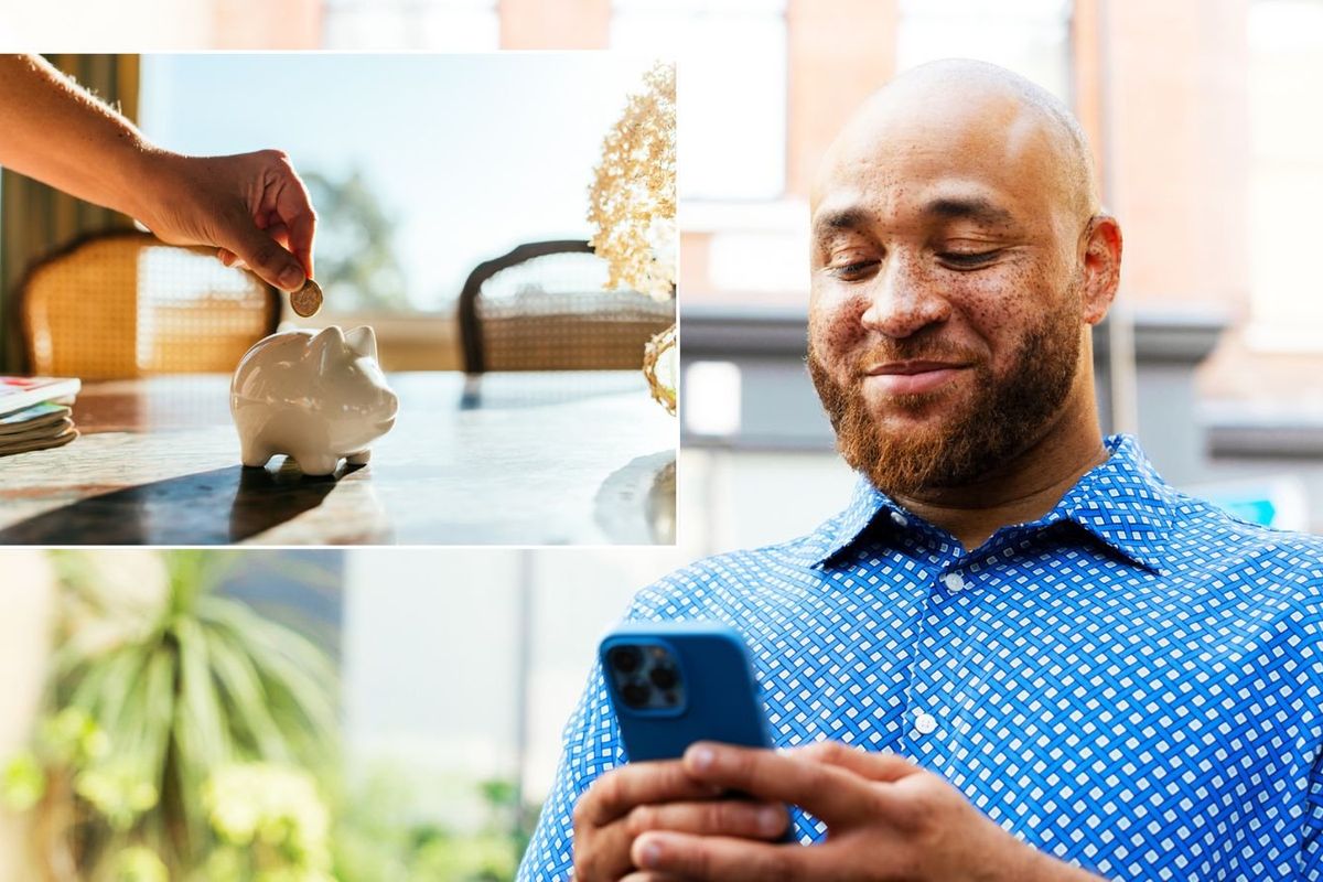 Saver looking at phone