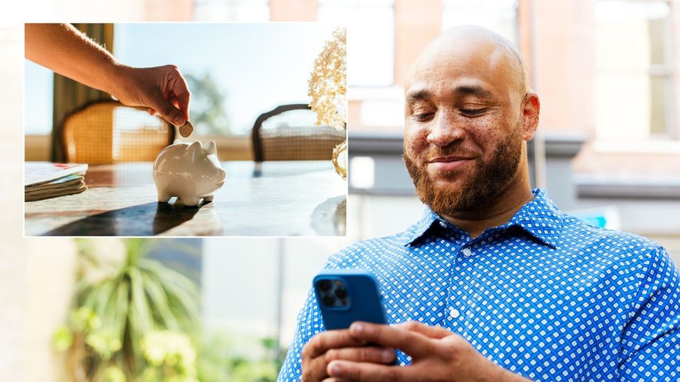 Saver looking at phone