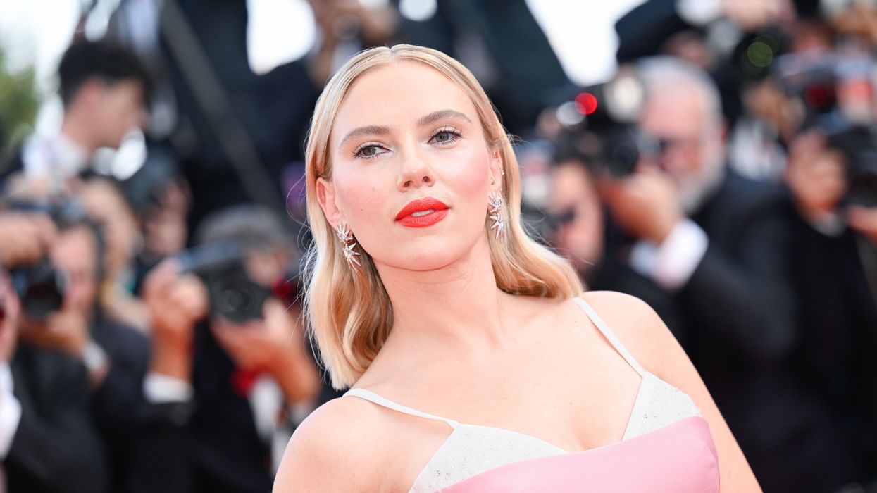 Scarlett Johansson pictured on the red carpet for the Wes Anderson film Asteroid City