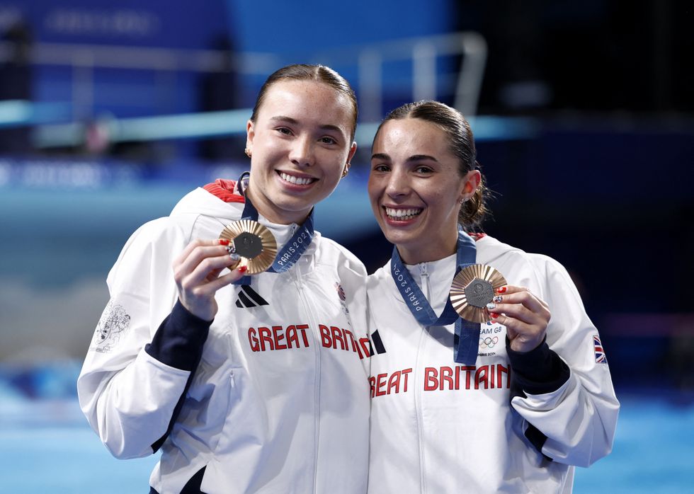 Scarlett Mew Jensen and Yasmin Harper won bronze in the Women\u2019s Synchronised 3m Springboard