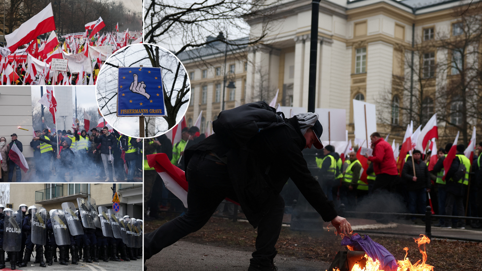 Scenes from the protest