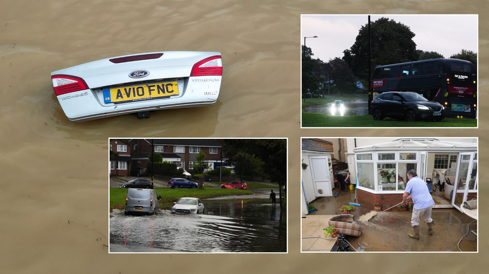 Scenes of the flooding/bad weather