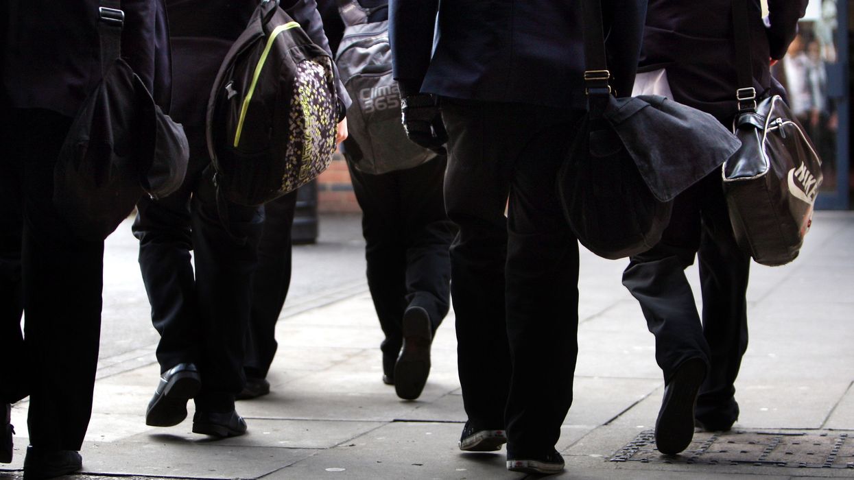 School children walking