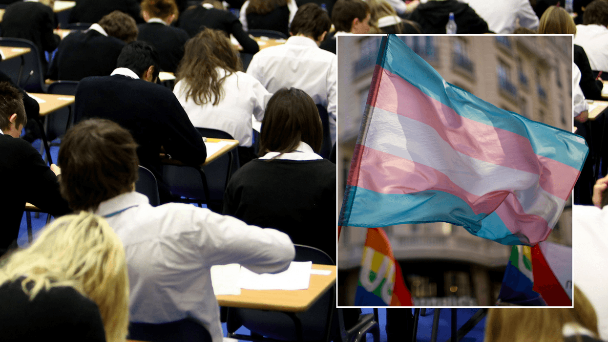 School exams; Trans flag