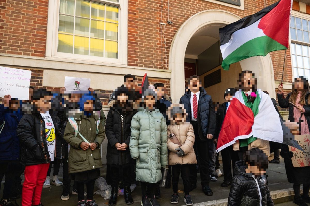 Schoolchildren in strike during pro-Palestine protests