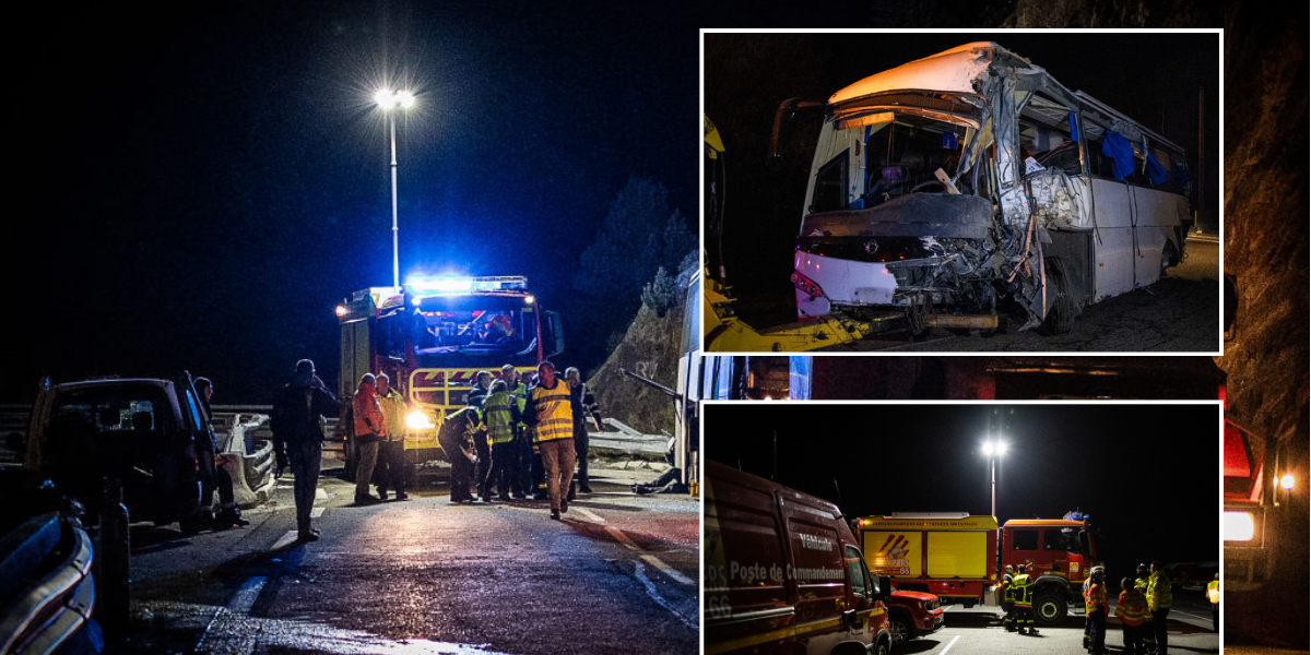 NextImg:Three dead and eight injured in horror smash as tourist coach crashes into cliff in France