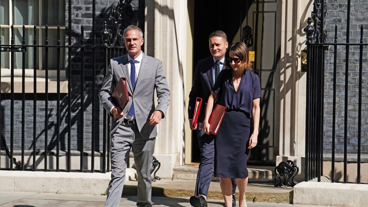 Science, Innovation and Technology Secretary Peter Kyle, Health Secretary Wes Streeting and Work and Pensions Secretary Liz Kendall leaving Downing Street,