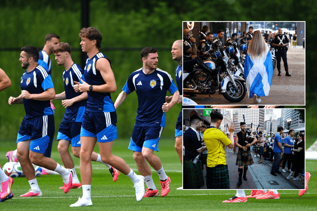 Scotland fans and players