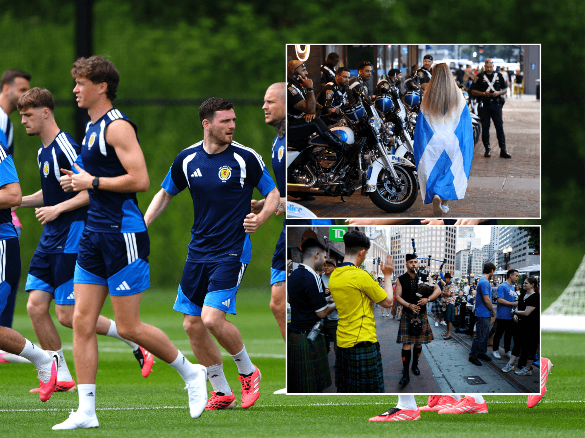 Scotland fans and players