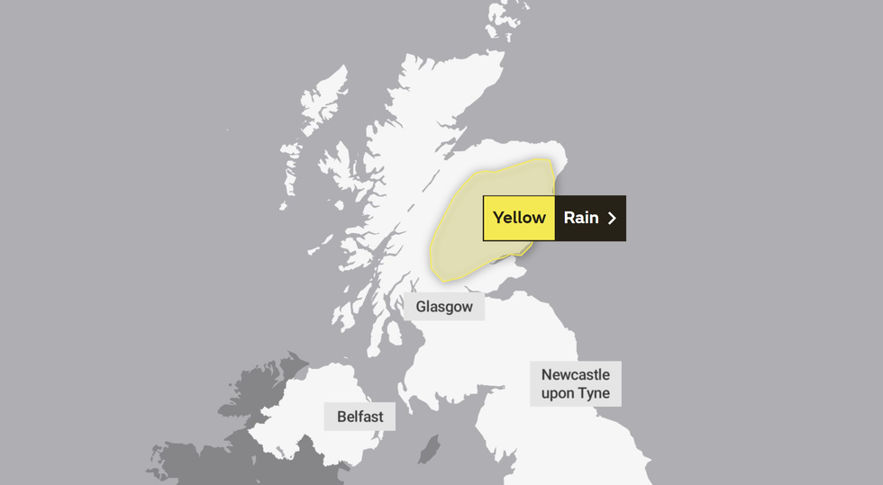 Scotland is facing a yellow rain warning later this week