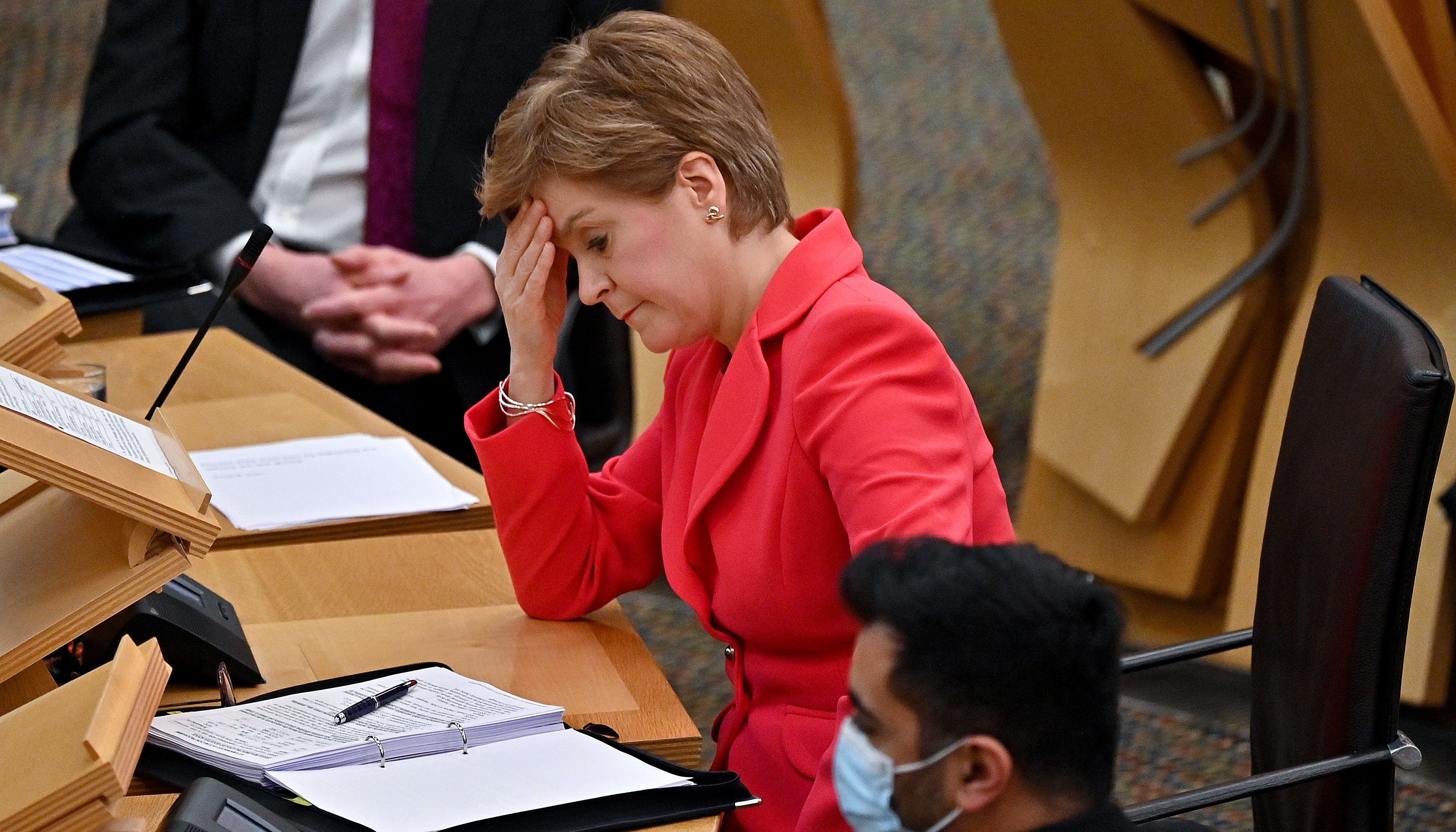 Scotland's First Minister Nicola Sturgeon, during First Minster's Questions at the Scottish Parliament in Holyrood, Edinburgh. Picture date: Thursday December 16, 2021.