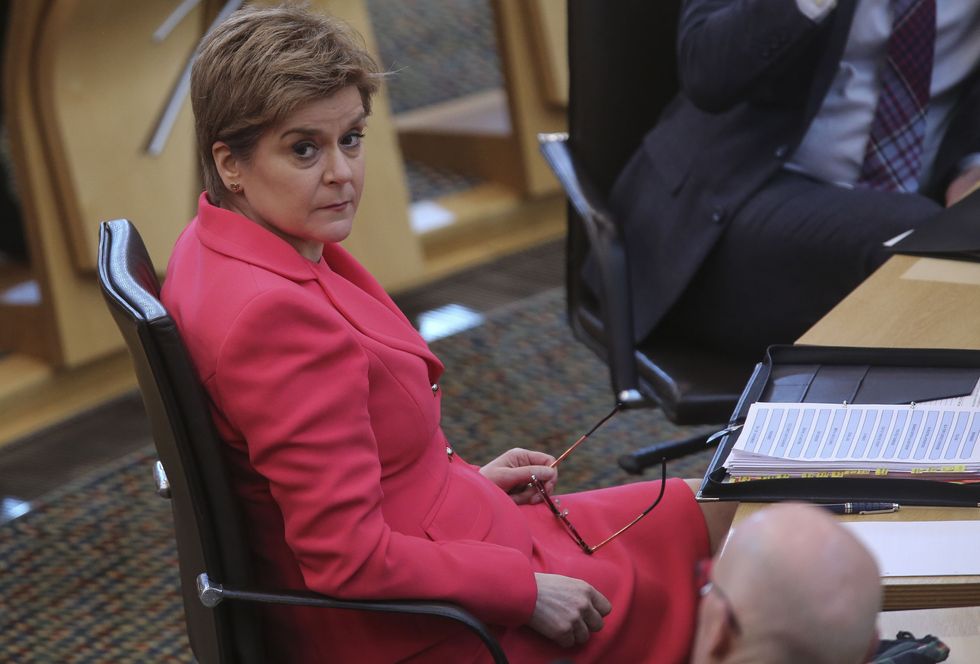 Scotland's First Minister Nicola Sturgeon during First Minster's Questions at the Scottish Parliament in Holyrood, Edinburgh. Picture date: Thursday March 17, 2022.