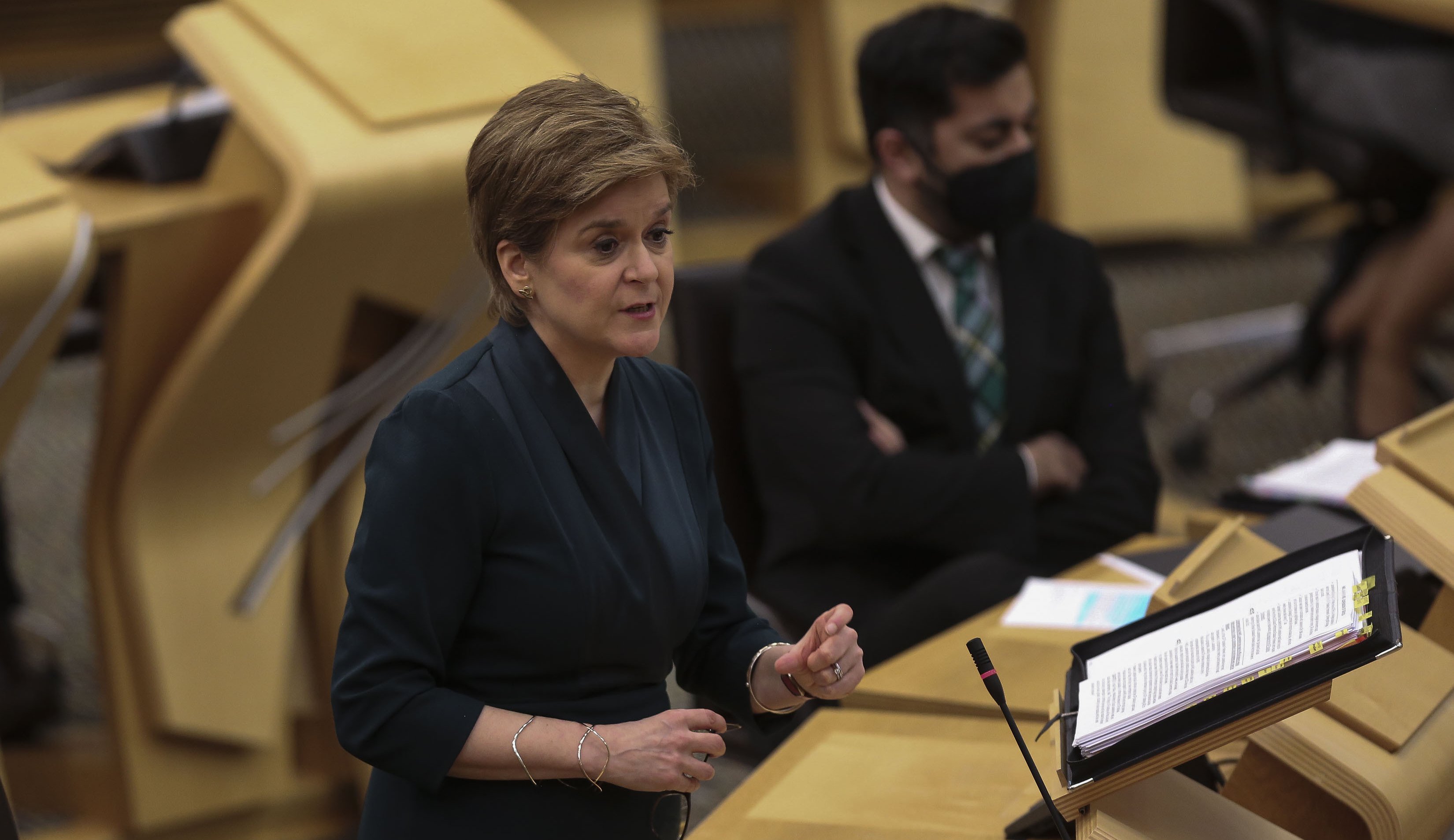 Scotland's First Minister Nicola Sturgeon, during First Minster's Questions at the Scottish Parliament.