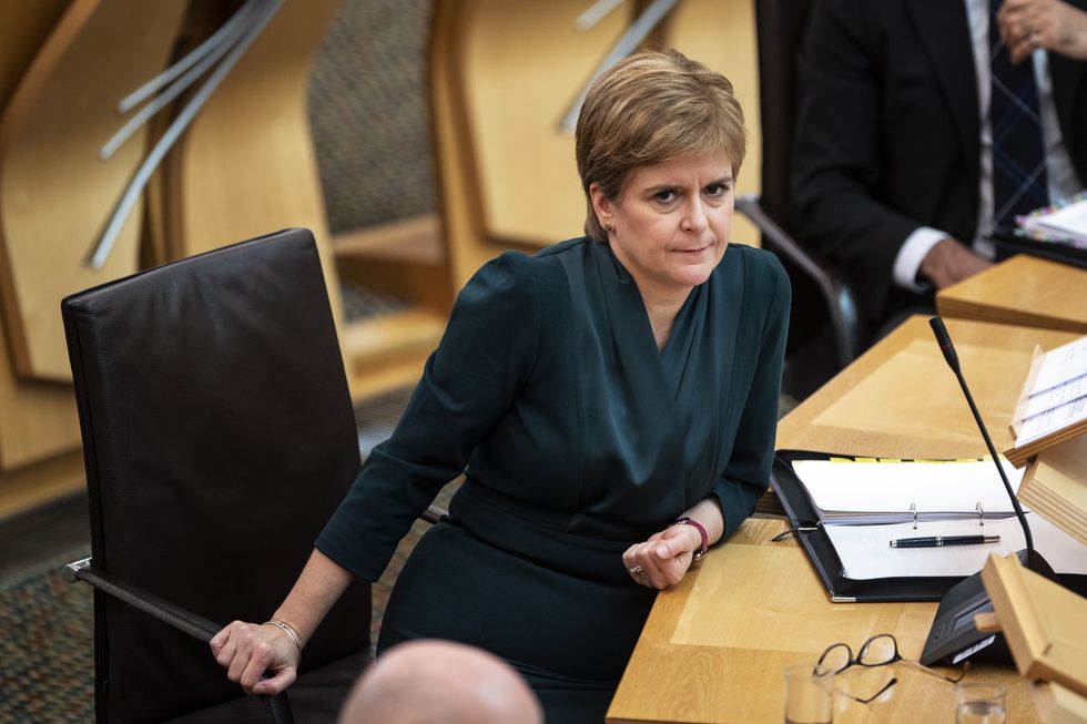 Scotland's First Minister Nicola Sturgeon, during First Minster's Questions at the Scottish Parliament.