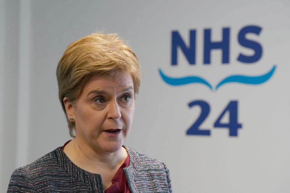 Scotland's First Minister Nicola Sturgeon during her visit to open NHS 24's new centre at Hillington, Glasgow as part of the organisations 20th Anniversary celebrations. Picture date: Monday May 9, 2022.