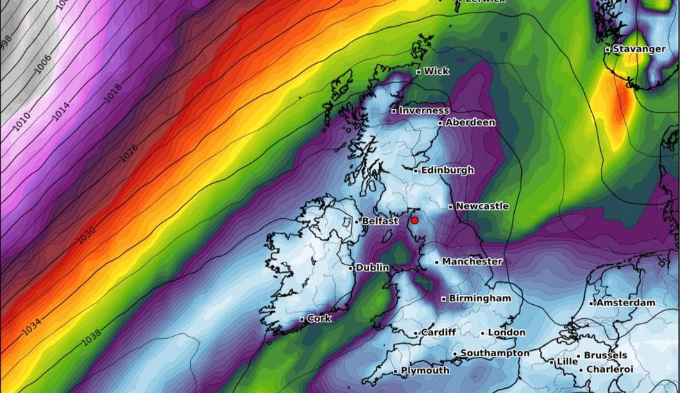 Scotland will see winds of up to 80mph.