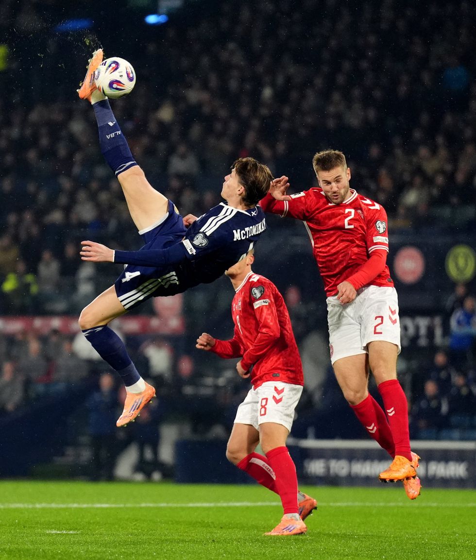 Scott McTominay's astonishing overhead kick got Scotland's 4-2 win underway in a topsy-turvy rollercoaster of a match
