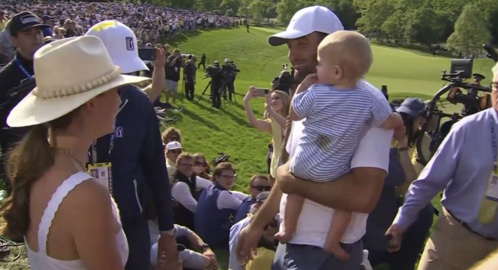 Scottie Scheffler humbled moments after \u00a33m win as he's handed baby son with nappy mishap