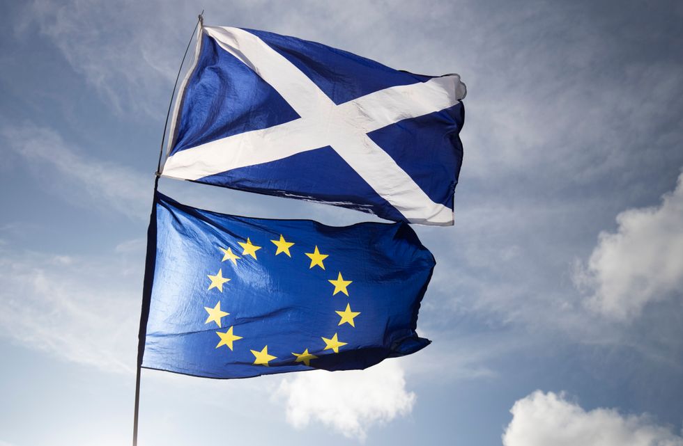 Scottish and EU Flag