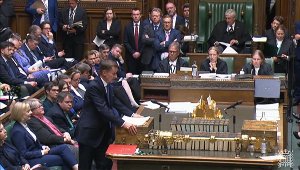 Screen grab of Chancellor of the Exchequer Jeremy Hunt speaking in the House of Commons, London. Picture date: Monday October 17, 2022.