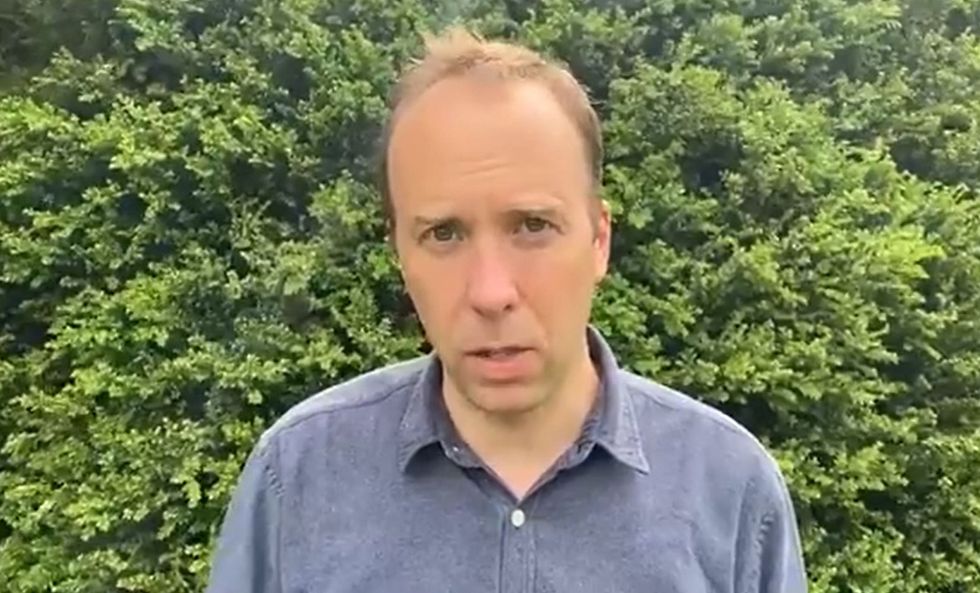 Screengrab taking from the video posted by Matt Hancock on his twitter feed where he resigned as Health Secretary. Issue date: Saturday June 26, 2021.