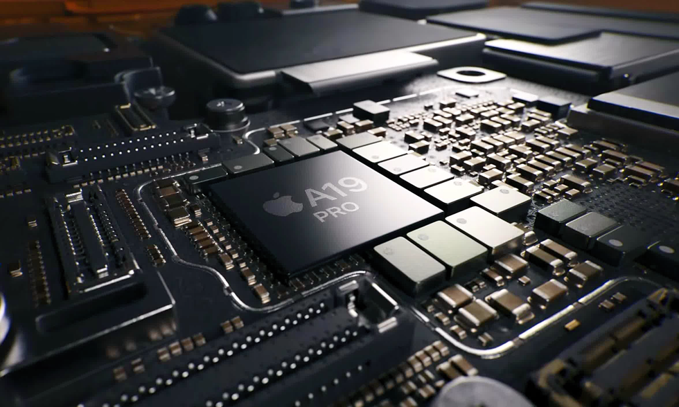 screenshot of the A19 Pro being assembled