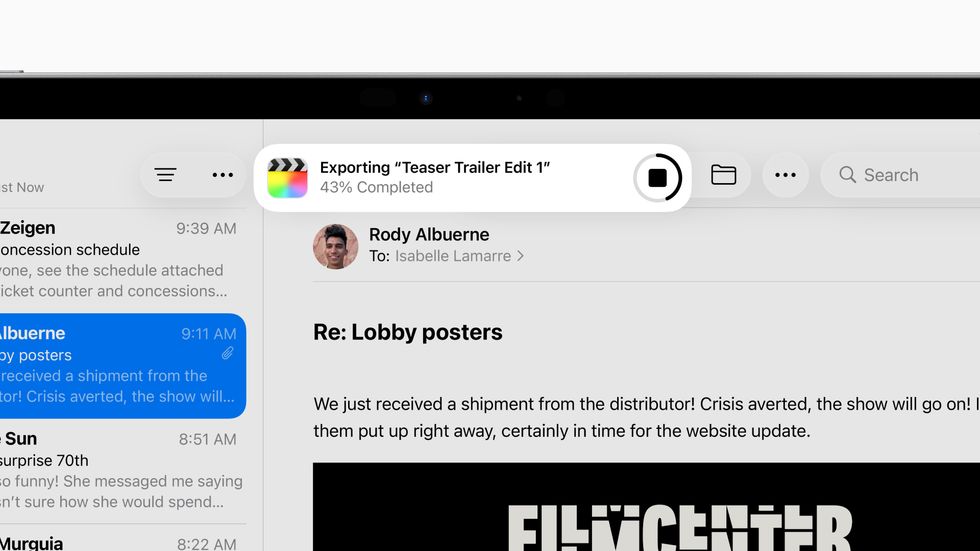 screenshot of the background tasks feature working on the ipad