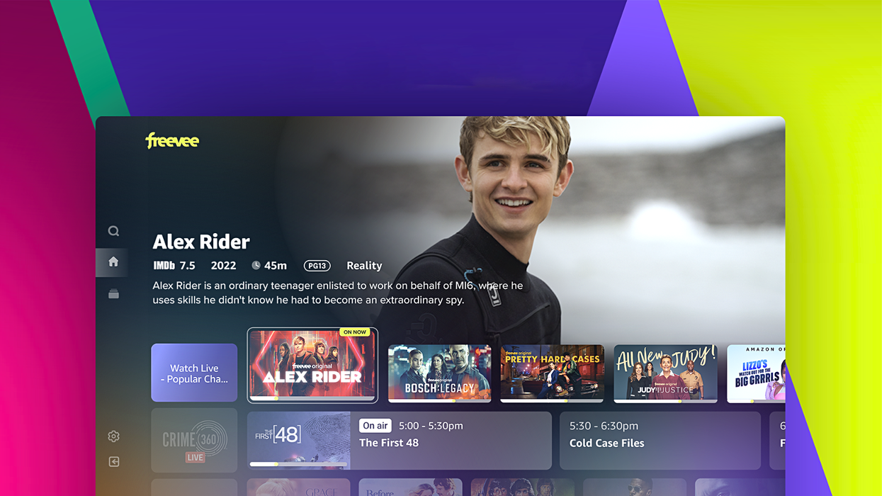 screenshot of the freevee app on a smart tv