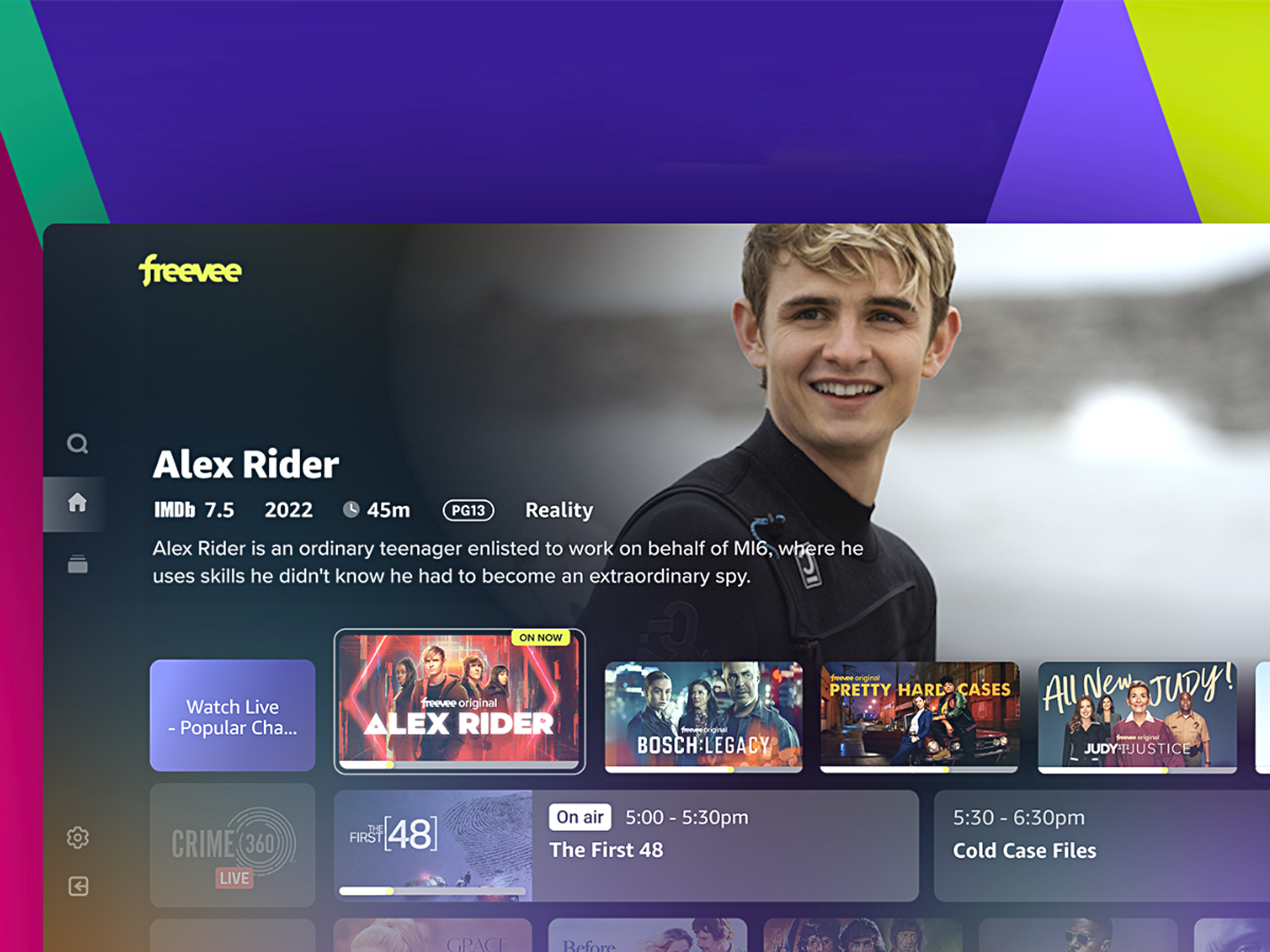 screenshot of the freevee app on a smart tv