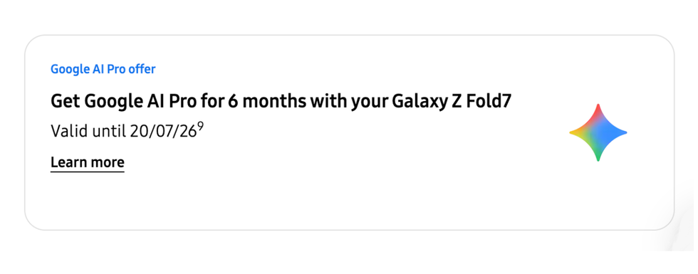 screenshot of the Google Ai Pro offer
