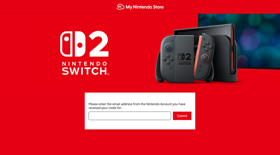 screenshot of the invite system on My Nintendo Store