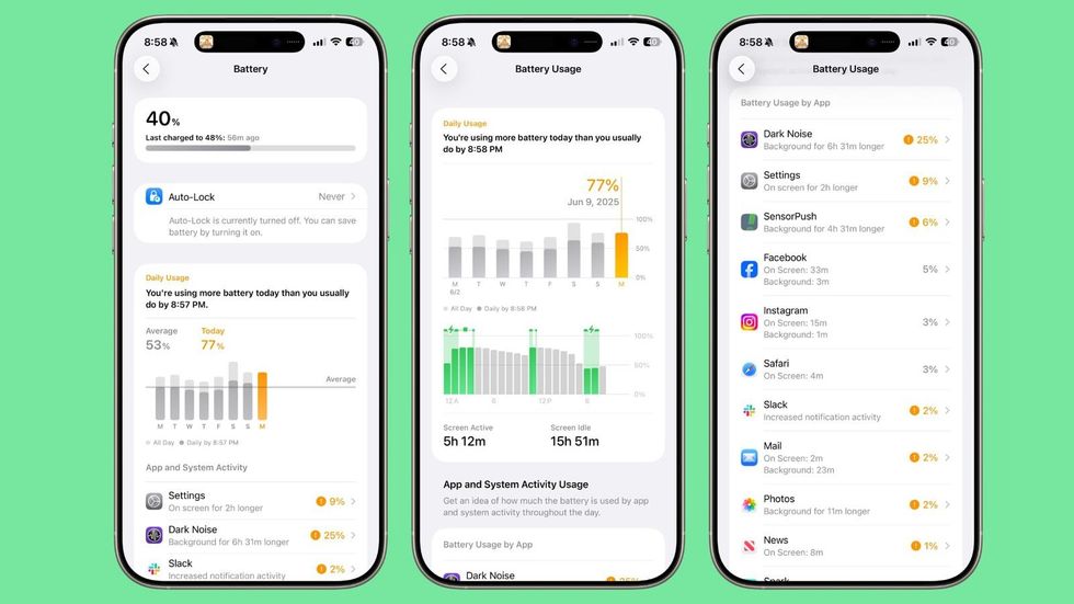 screenshot of the new battery life management feature coming in ios 26