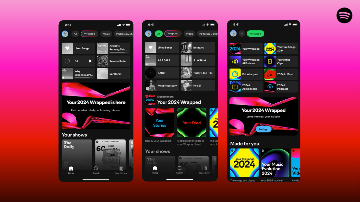 screenshots of the spotify wrapped 2024