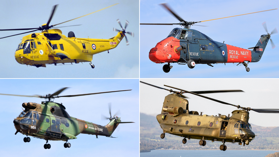 Sea King, Puma, Chinook and Wessex (clockwise)