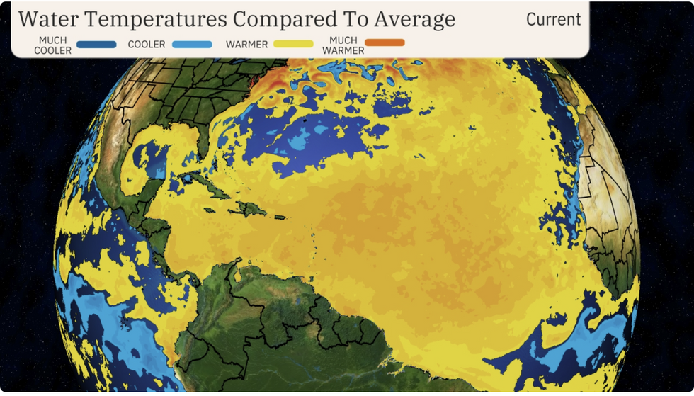 Sea temperatures still above average