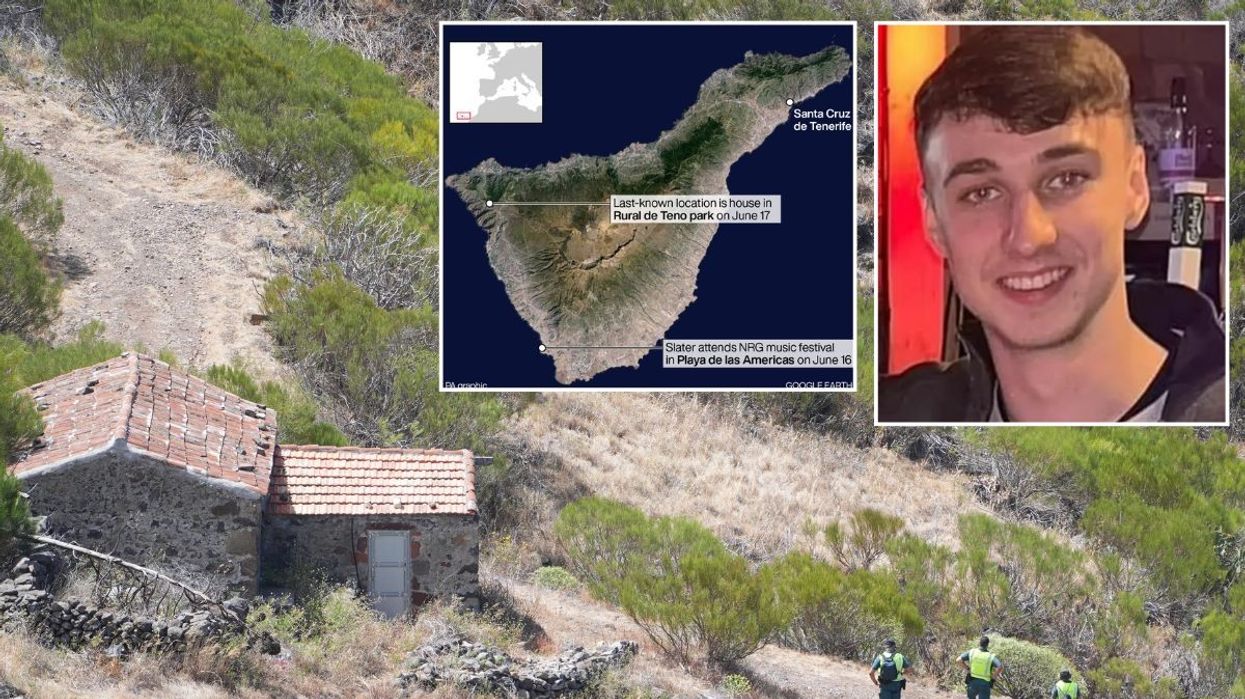 Search and rescue team search near the last known location of Jay Slater, map of investigation and Jay Slater