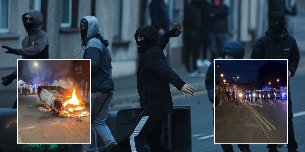 NextImg:Second night of violence erupts in Northern Ireland as police attacked with fireworks and houses set alight