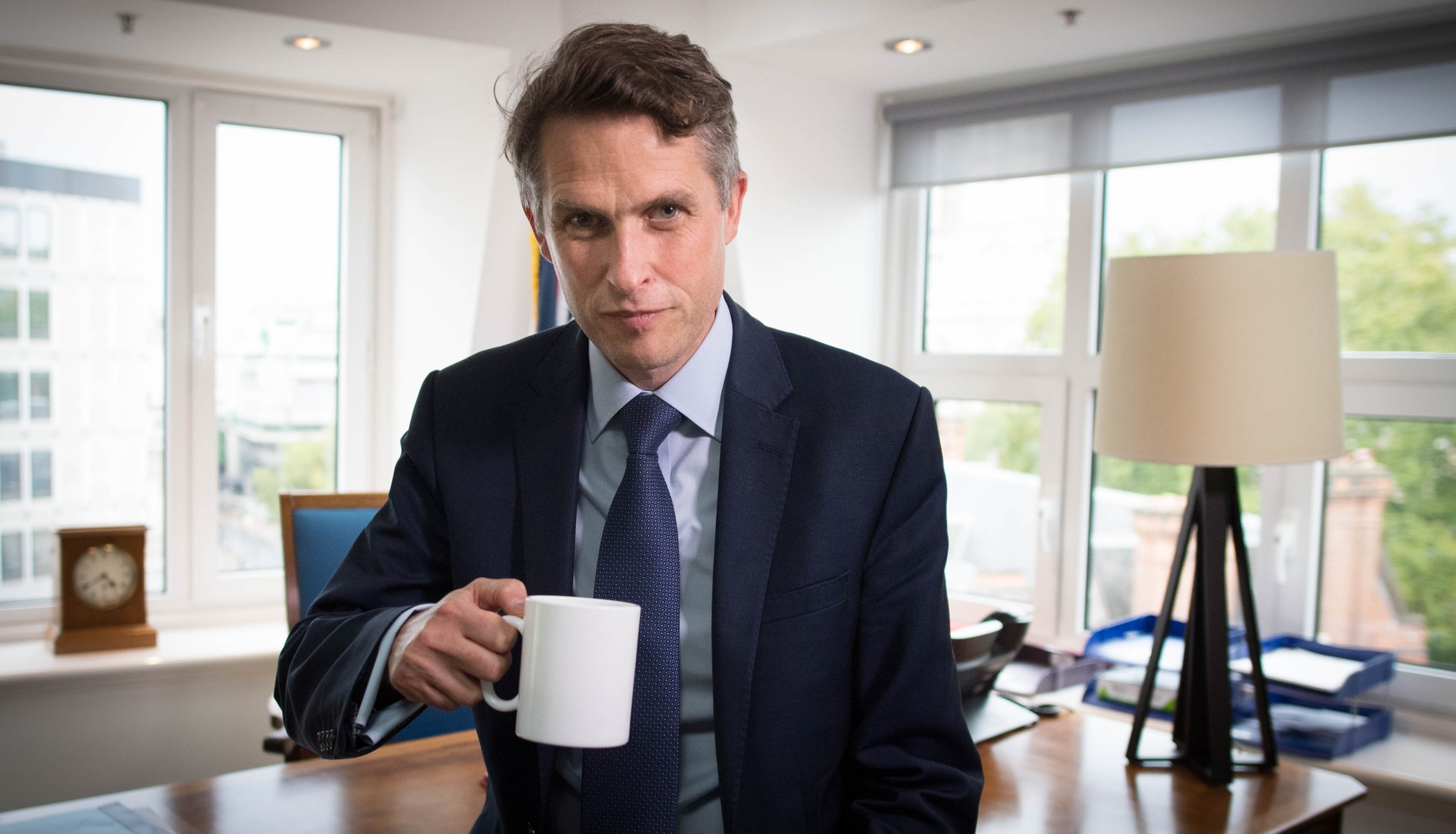 Secretary of State for Education Gavin Williamson in his office at the Department of Education in Westminster