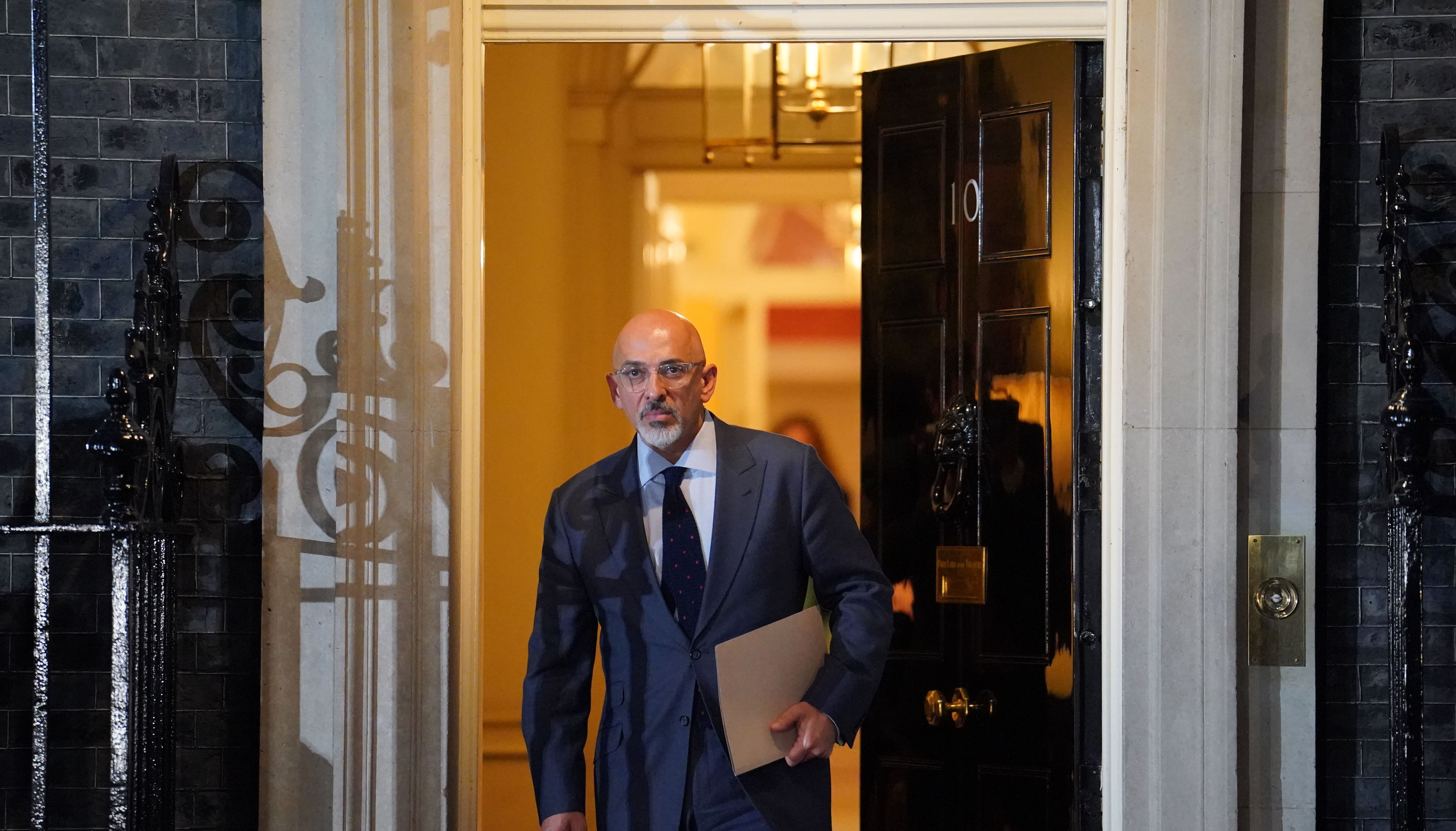 Secretary of State for Education Nadhim Zahawi leaving 10 Downing Street, London, following the resignation of two senior cabinet ministers, Chancellor of the Exchequer Rishi Sunak and Health Secretary Sajid Javid. Picture date: Tuesday July 5, 2022.