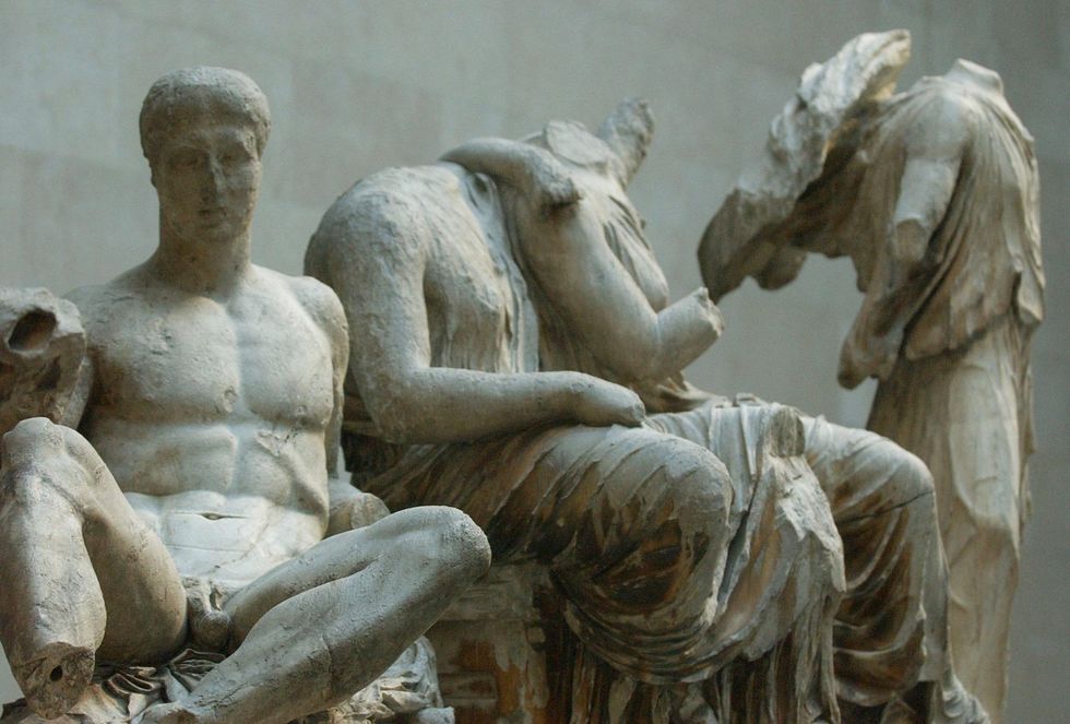 Sections of the Parthenon Marbles, also known as the Elgin Marbles, in London's British Museum.