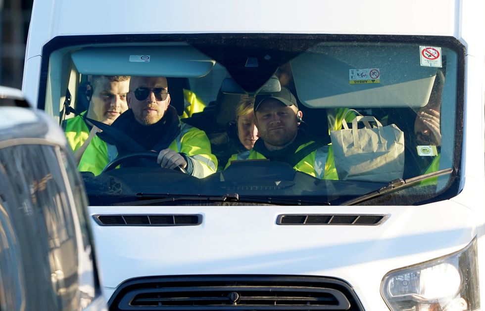Security staff are driven away from the Port of Dover.